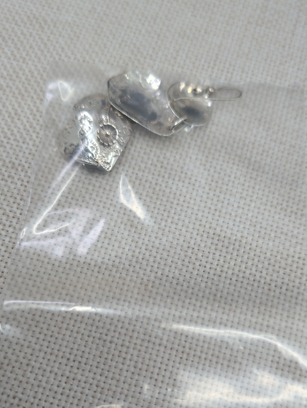 Sterling Silver 925 Floral Drop Earrings Florida Keys Artisan BJH Vintage 1990s - Picture 15 of 17